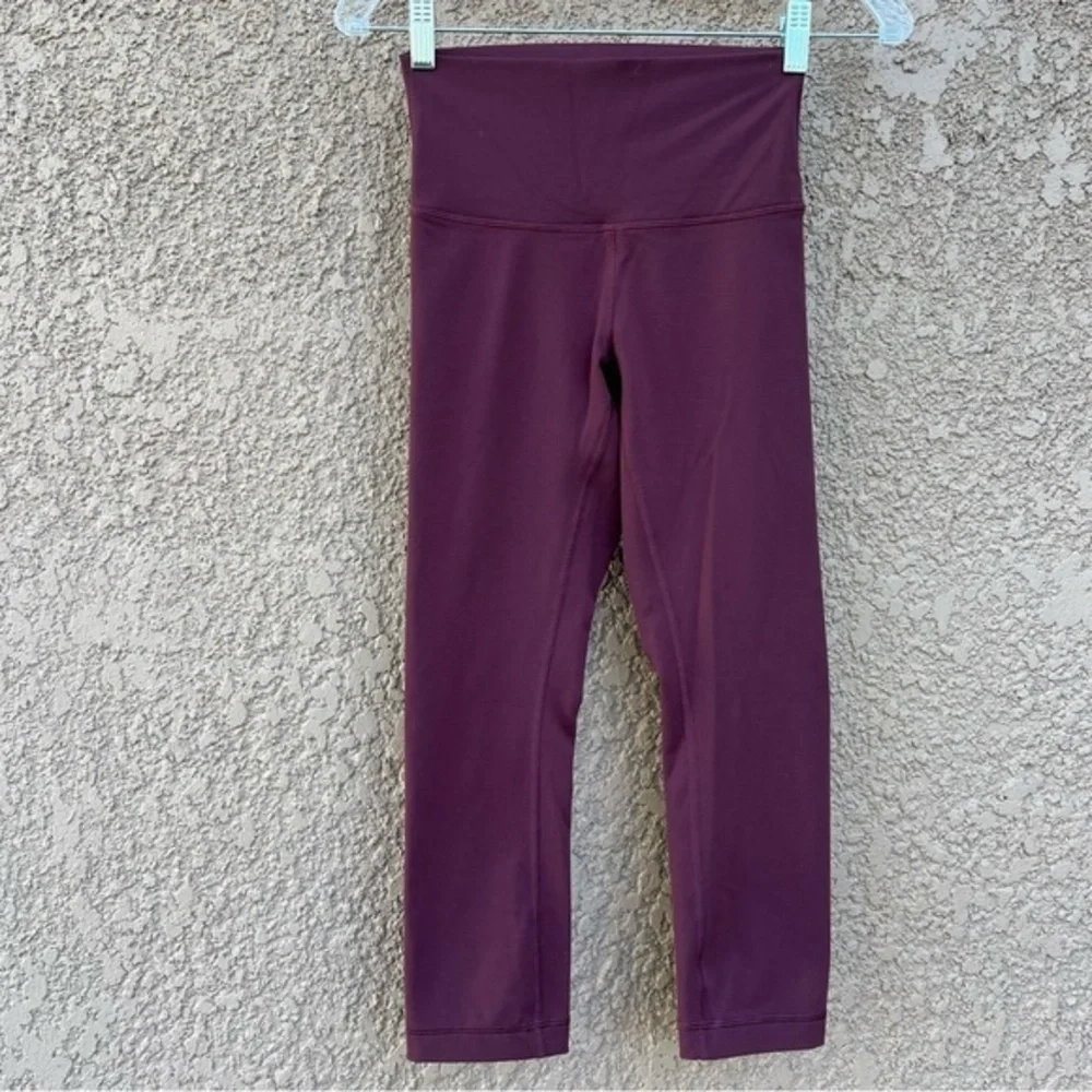 Lululemon Leggings Size 4 Red Wine Maroon‎ Womens Yoga Athleisure Wear